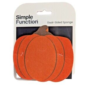 Orange Pumpkin Dual-Sided Sponge Scrubber Non-Scratch 4 x 3.5 x 1-inch Kitchen